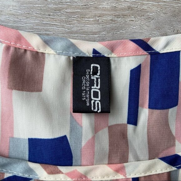 Ciros Korean Made  Breezy Geometric Sleeveless Pleated MIDI Dress - Picture 7 of 16